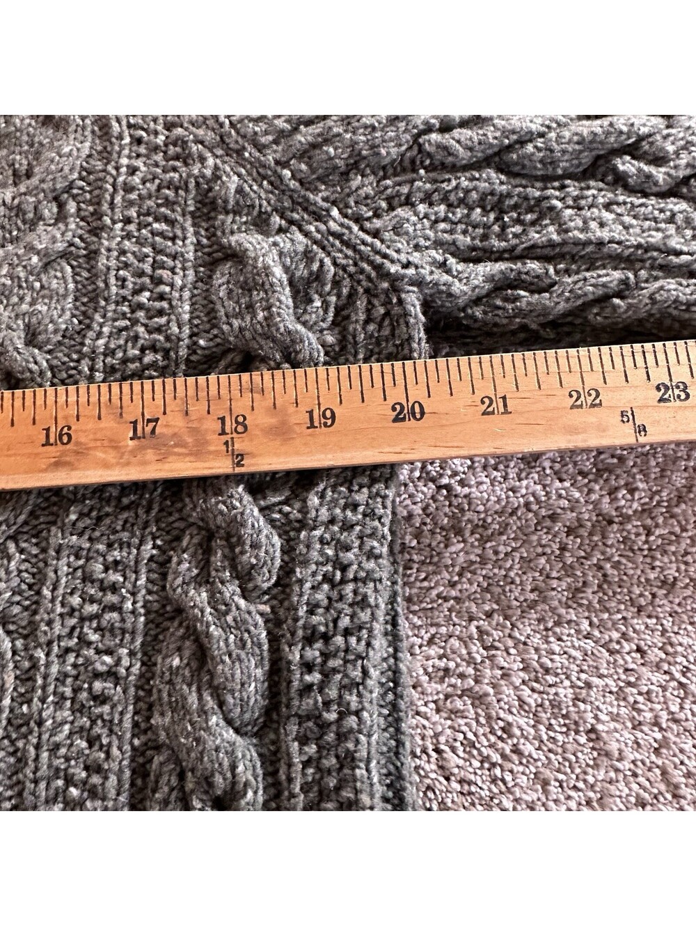 Lauren Ralph Lauren Sweater Women’s Sz M Green Wool Blend Hand Knit Cable - Picture 6 of 9